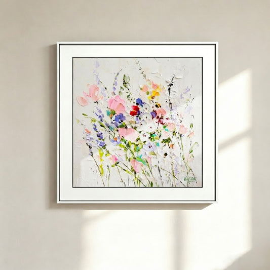 Textured Impasto Floral Oil Painting Vintage Floral Wall Art Print
