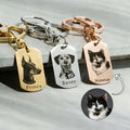 Custom Pet Portrait Engraved Keychain