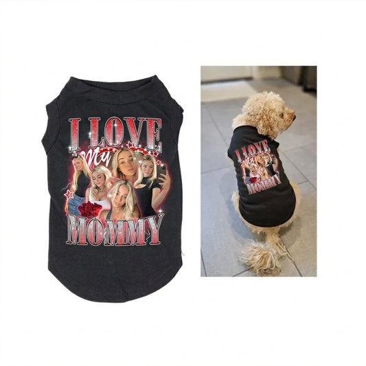 Personalized I Love My Mommy Custom Photo Pet T-Shirt