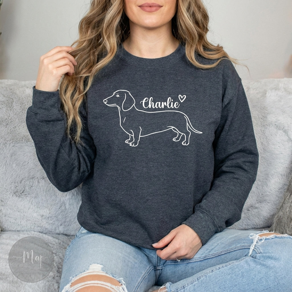 Personalized Custom Pet Selfie Sketch Crewneck Sweatshirt