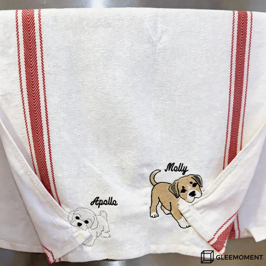 The "Biting Corner" Personalized Pet Dish Towel