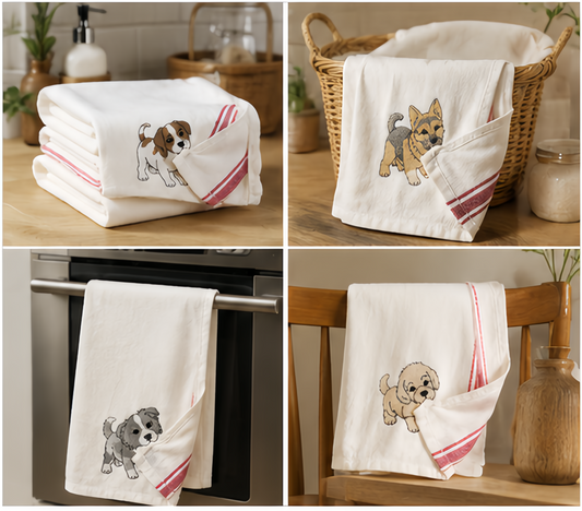The "Biting Corner" Personalized Pet Dish Towel