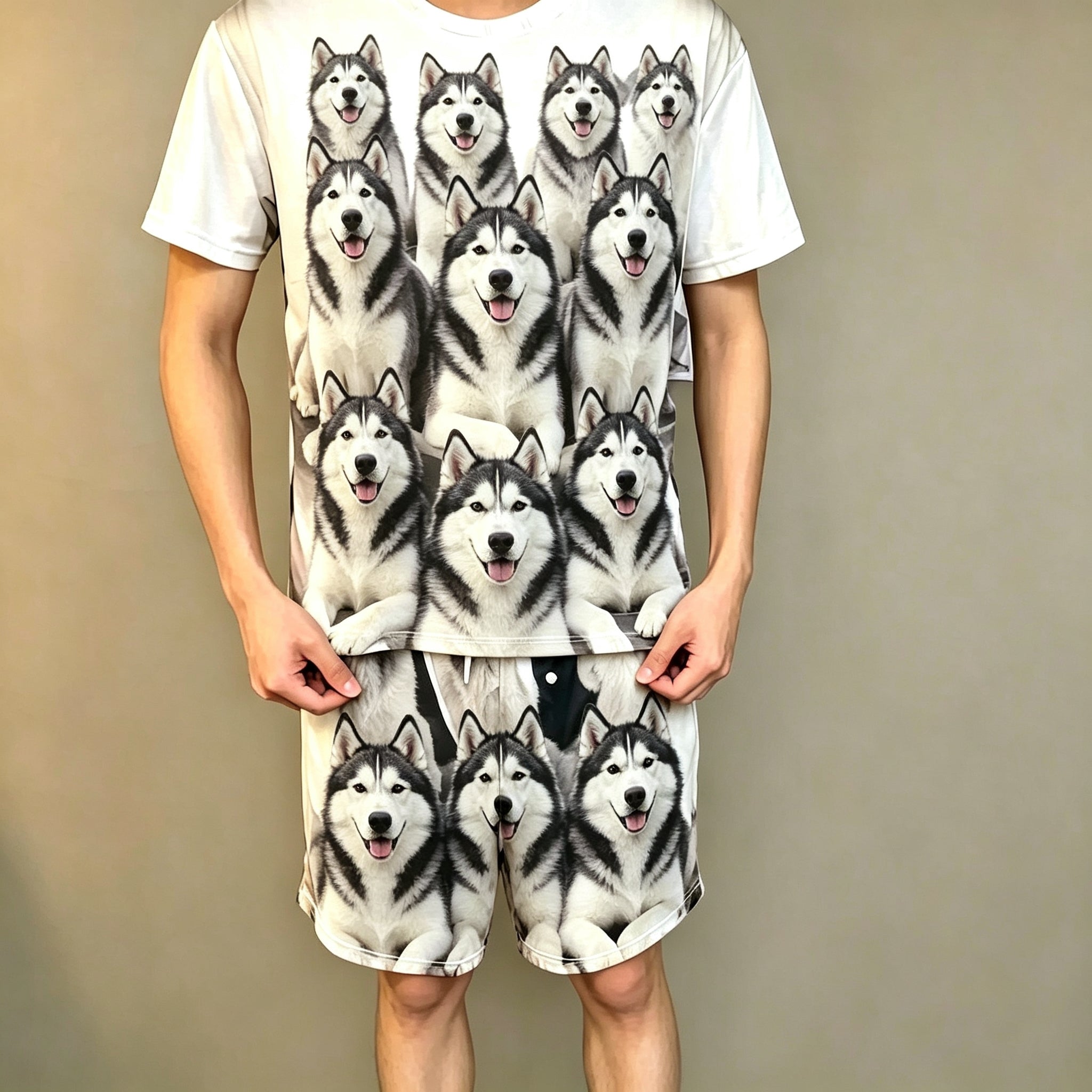 Custom Dog Photo Heat Transfer Printed Outfit