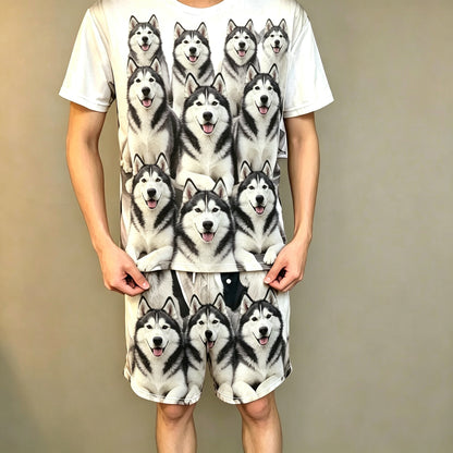 Custom Dog Photo Heat Transfer Printed Outfit