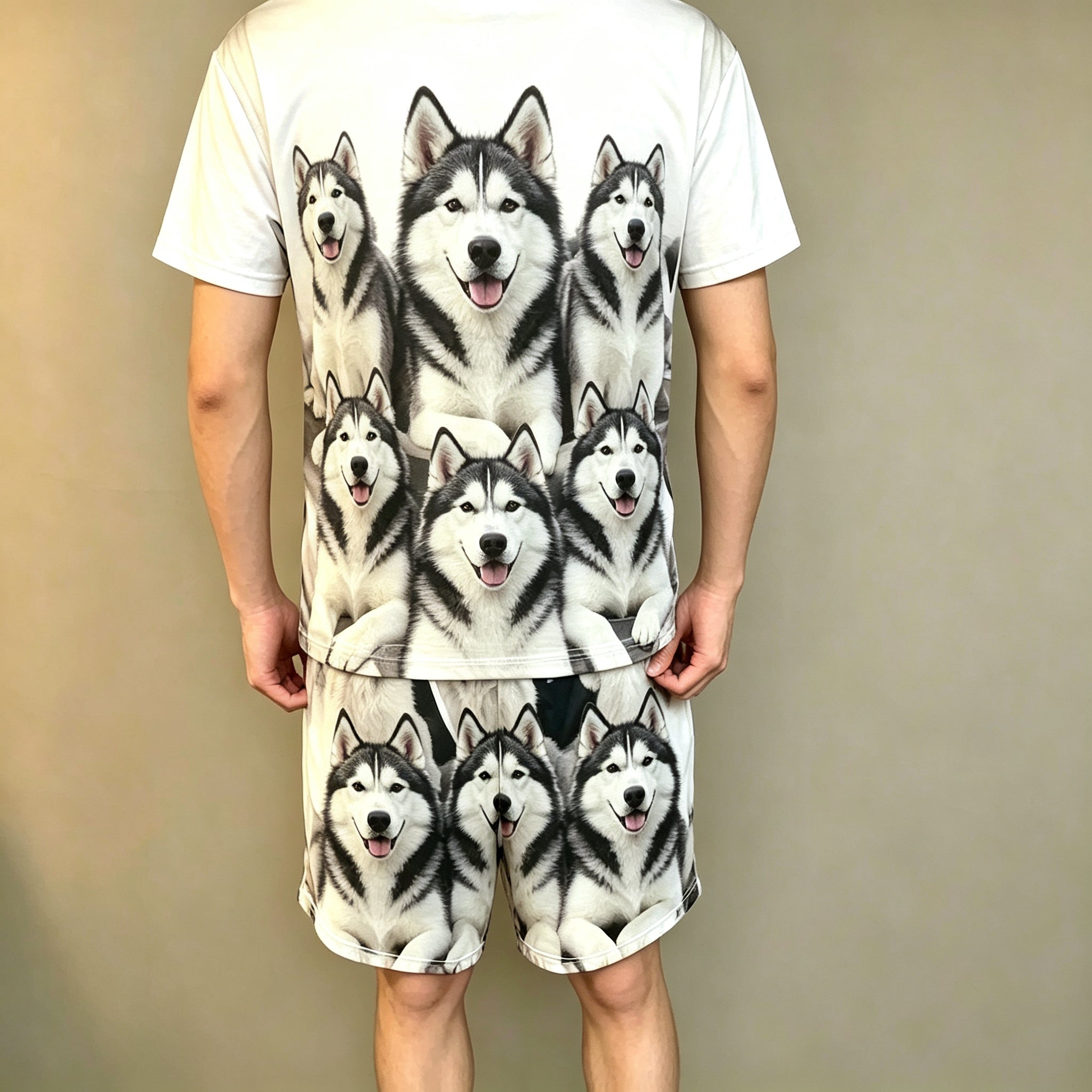 Custom Dog Photo Heat Transfer Printed Outfit