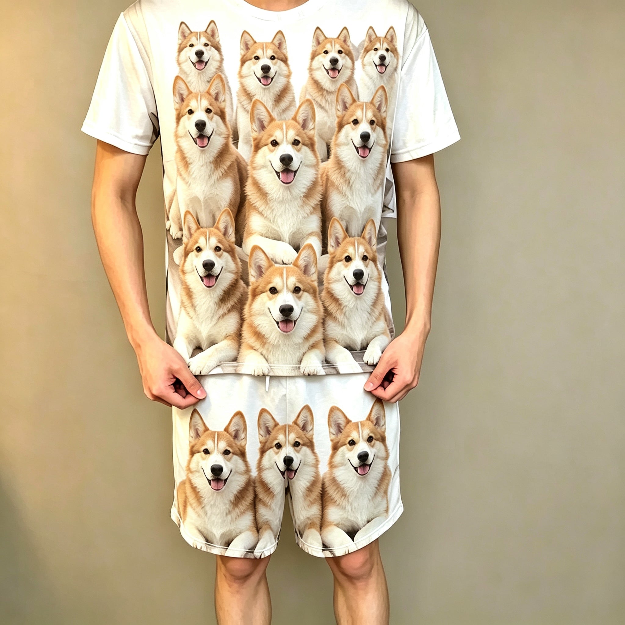 Custom Dog Photo Heat Transfer Printed Outfit