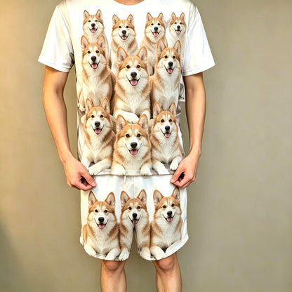 Custom Dog Photo Heat Transfer Printed Outfit