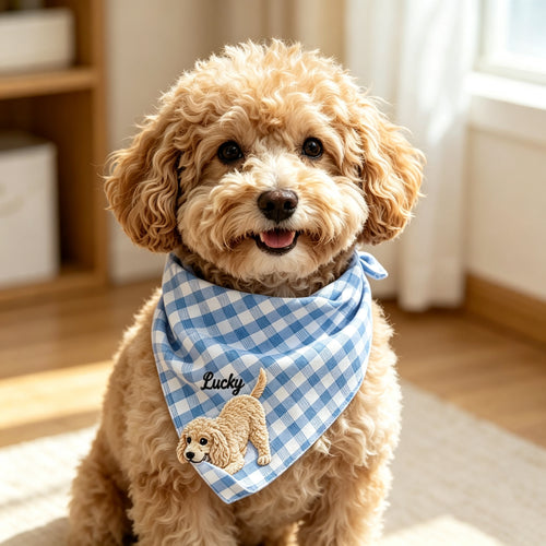 Custom Pet Portrait Embroidered Dog Bandana