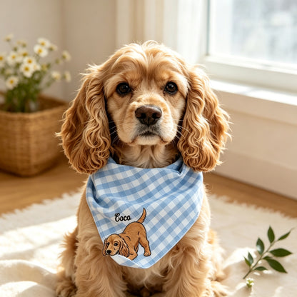 Custom Pet Portrait Embroidered Dog Bandana