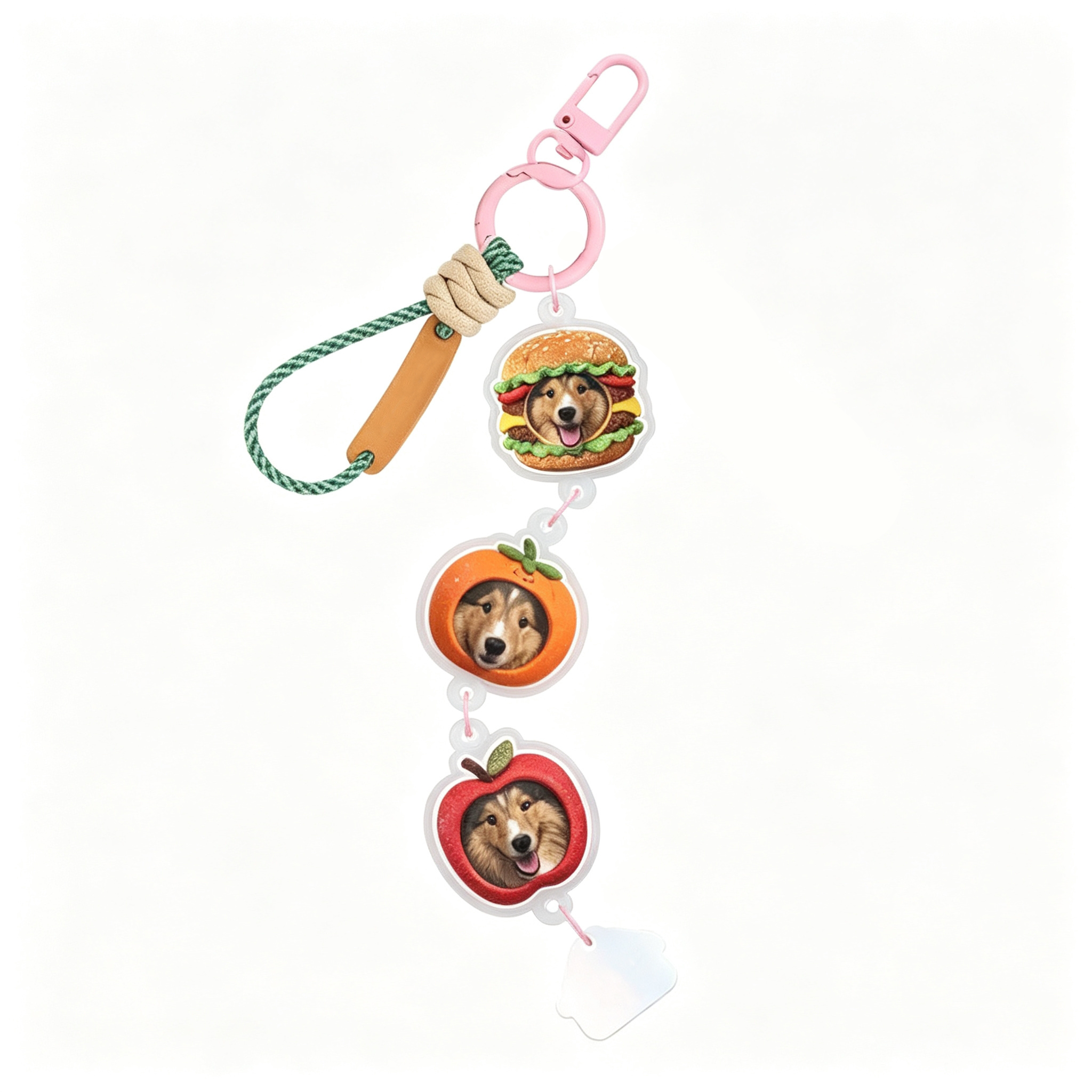 3D Relief DIY Jenga-Style Keyring – Cat and Dog Commemorative Mobile Phone Strap and Bag Charm