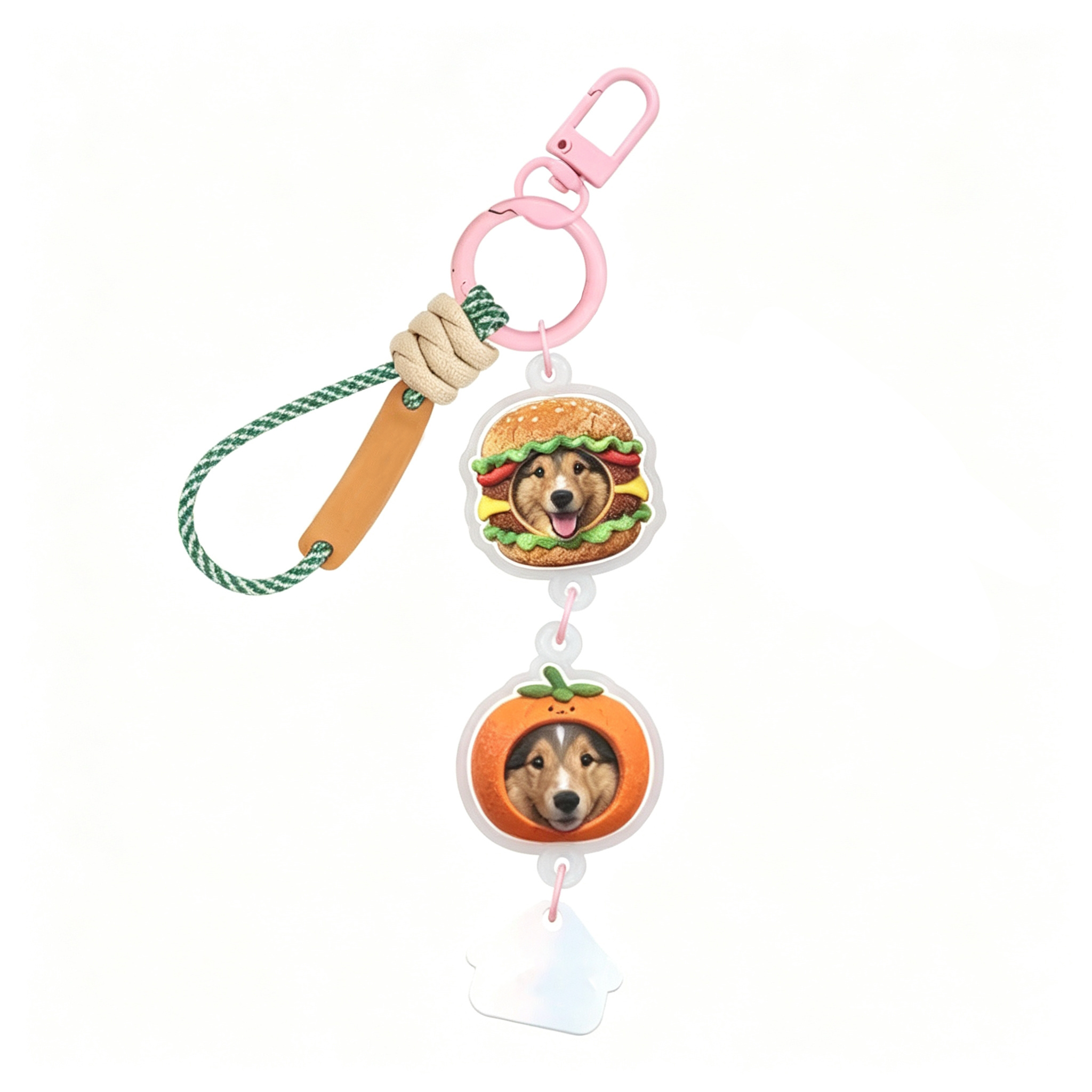 3D Relief DIY Jenga-Style Keyring – Cat and Dog Commemorative Mobile Phone Strap and Bag Charm