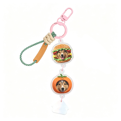 3D Relief DIY Jenga-Style Keyring – Cat and Dog Commemorative Mobile Phone Strap and Bag Charm