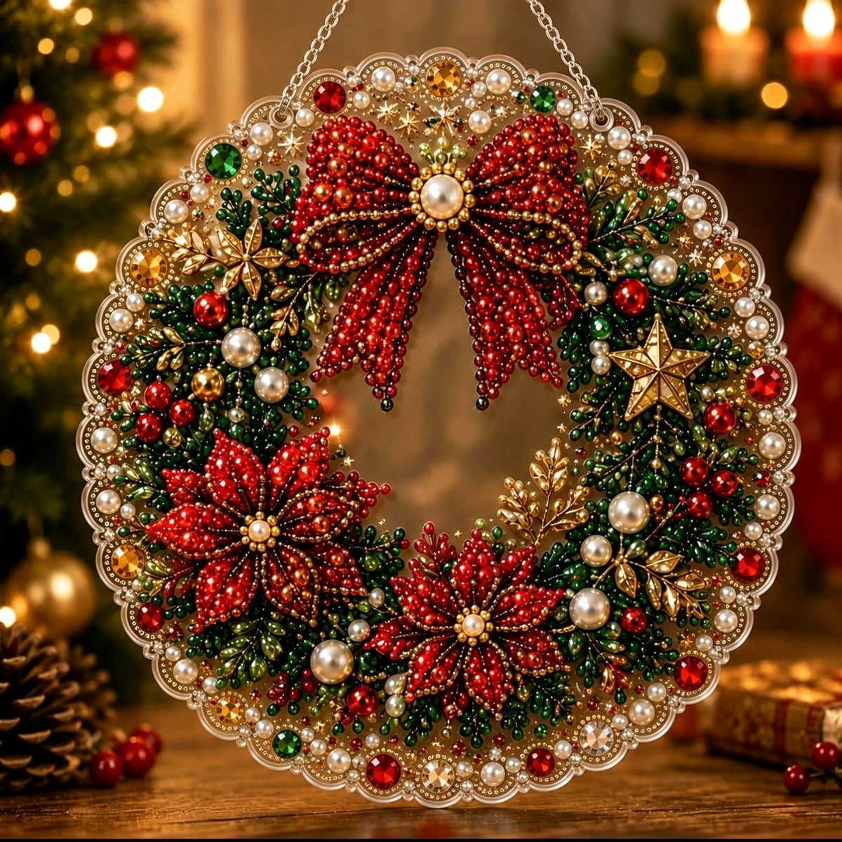 5D Diamond Art Christmas Santa Hanging Sign