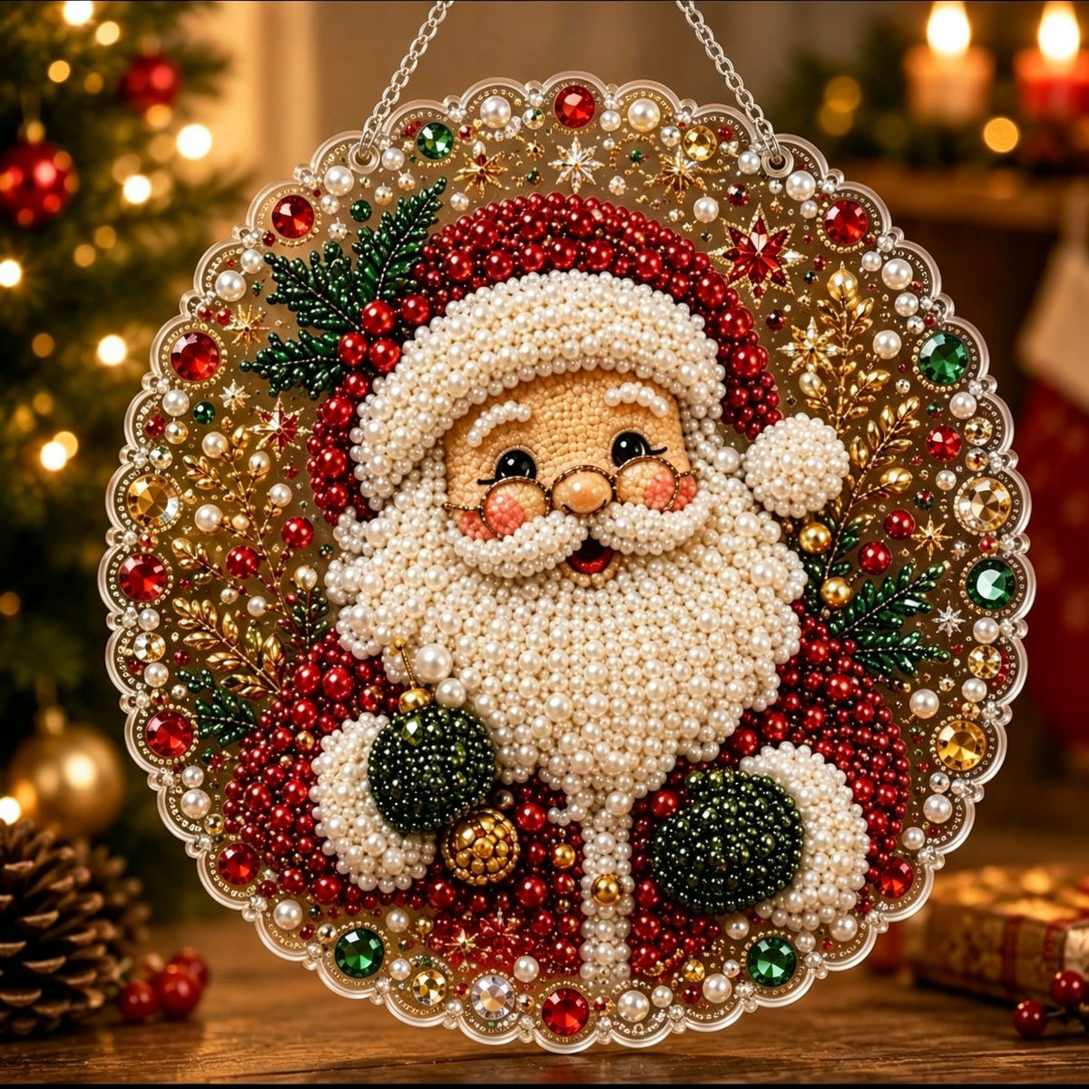 5D Diamond Art Christmas Santa Hanging Sign