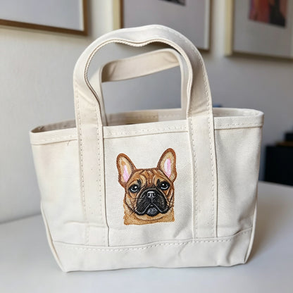 Custom Embroidered Pet Portrait Tote Bag