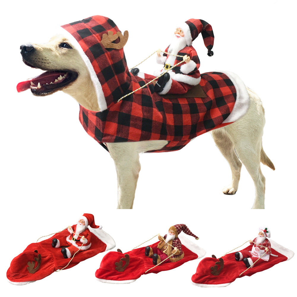 Santa Riding Dog Christmas Pet Costume