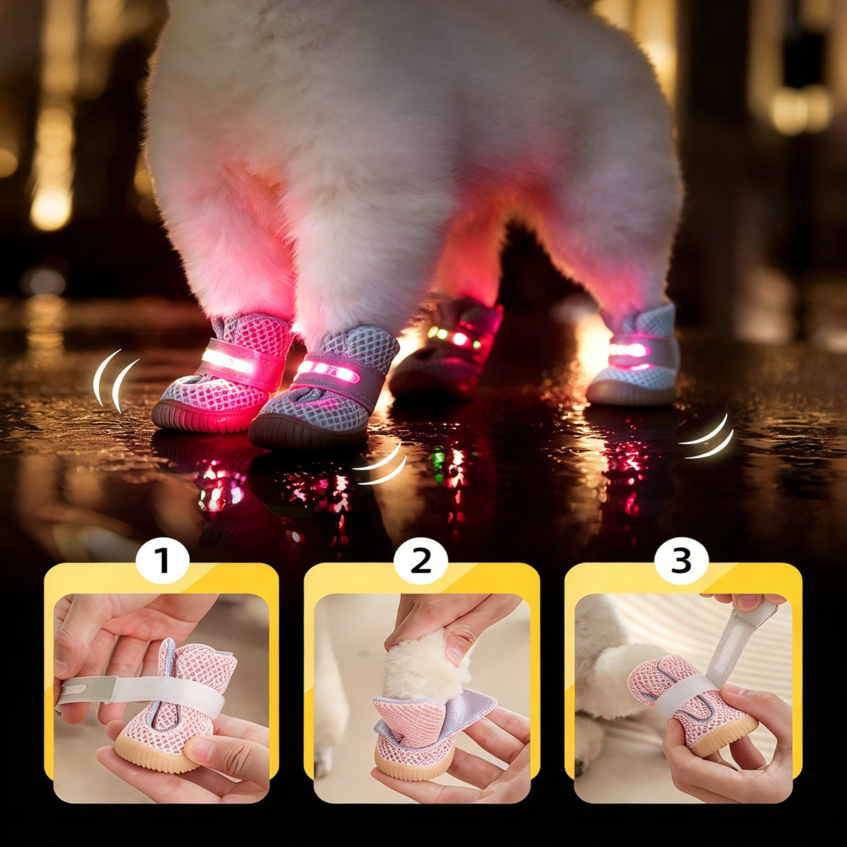 Night Walking Dog Shoes - Soft Breathable Ultra