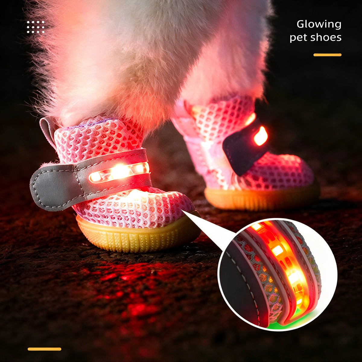 Night Walking Dog Shoes - Soft Breathable Ultra