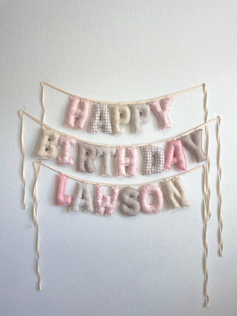 Personalized Stuffed Fabric Letter Garland