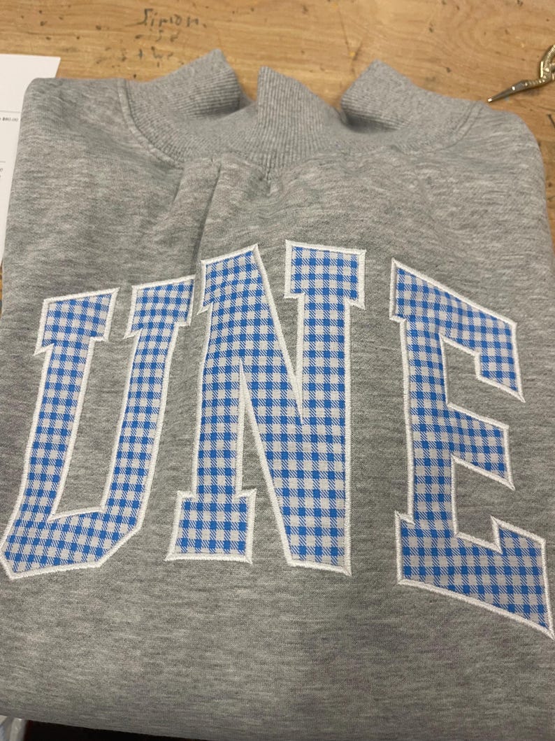 Custom Gingham Letter Game Day Pullover