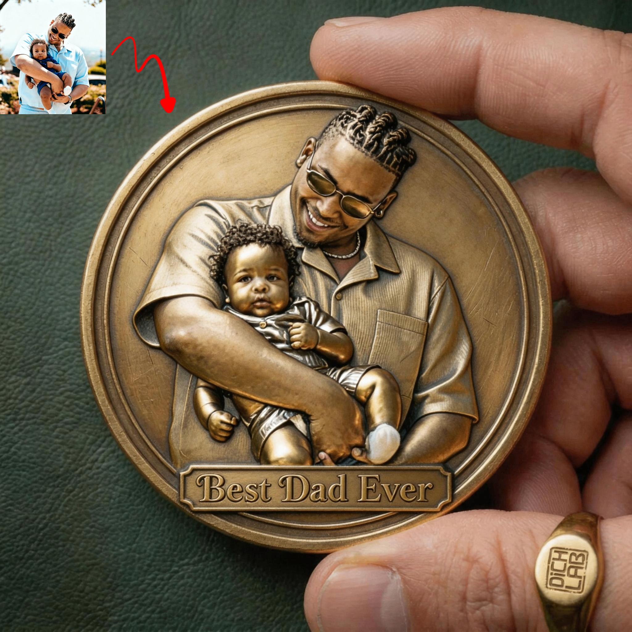 The Antique Brass Custom Desk Relief Coin