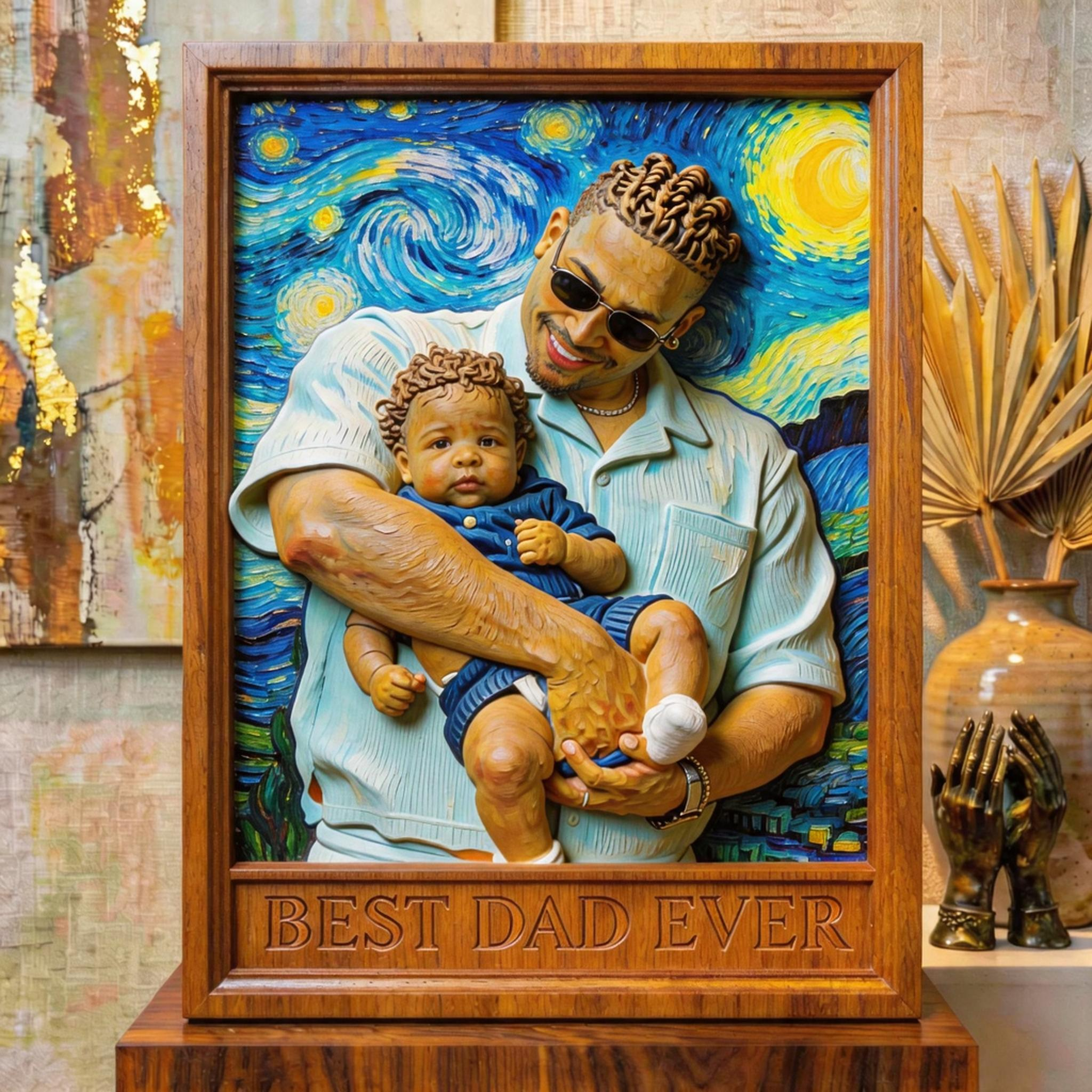 Custom 3D Impressionist Relief Art Piece & Desk Decor