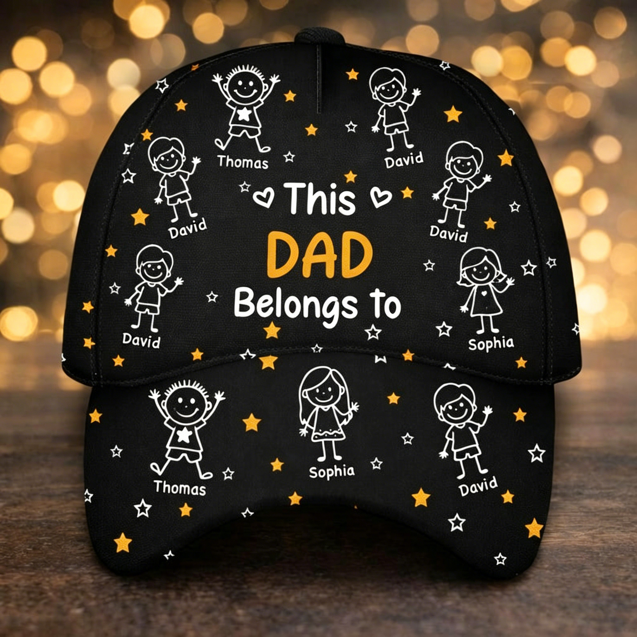 Customizable Stick Figure Grandpa Hat With Kids Names This Grandpa Belongs To Personalized Father’s Day Gift