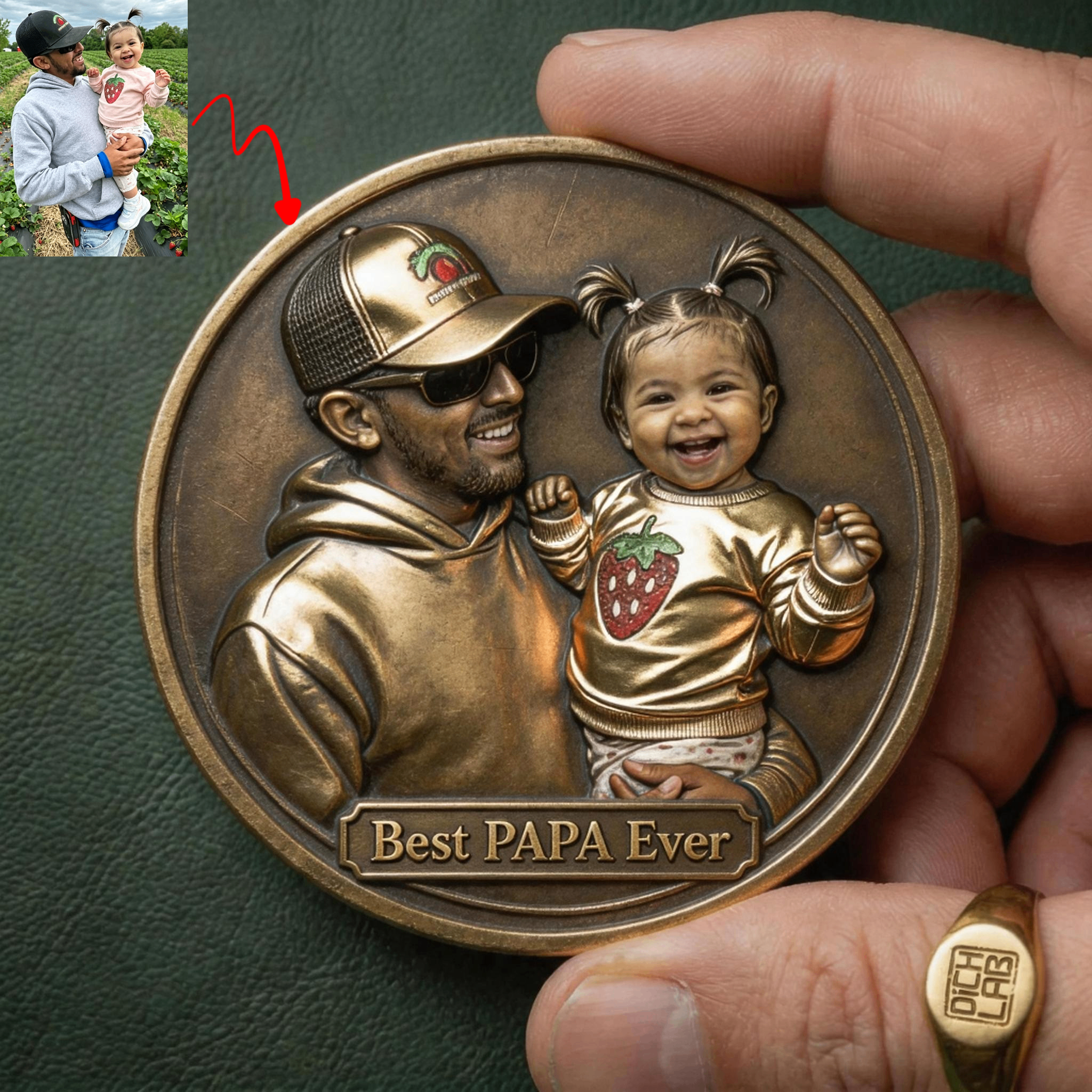 The Antique Brass Custom Desk Relief Coin