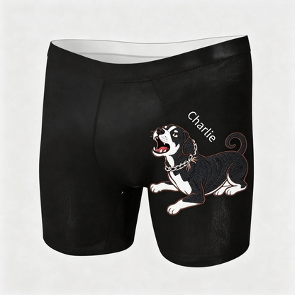Personalized Pet Name Dog Print Men’s Boxer Briefs Gift