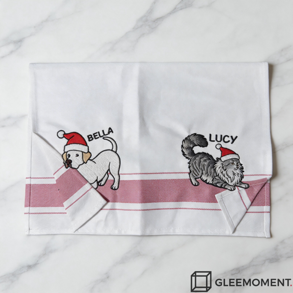 Custom Embroidered Pet Christmas Towel