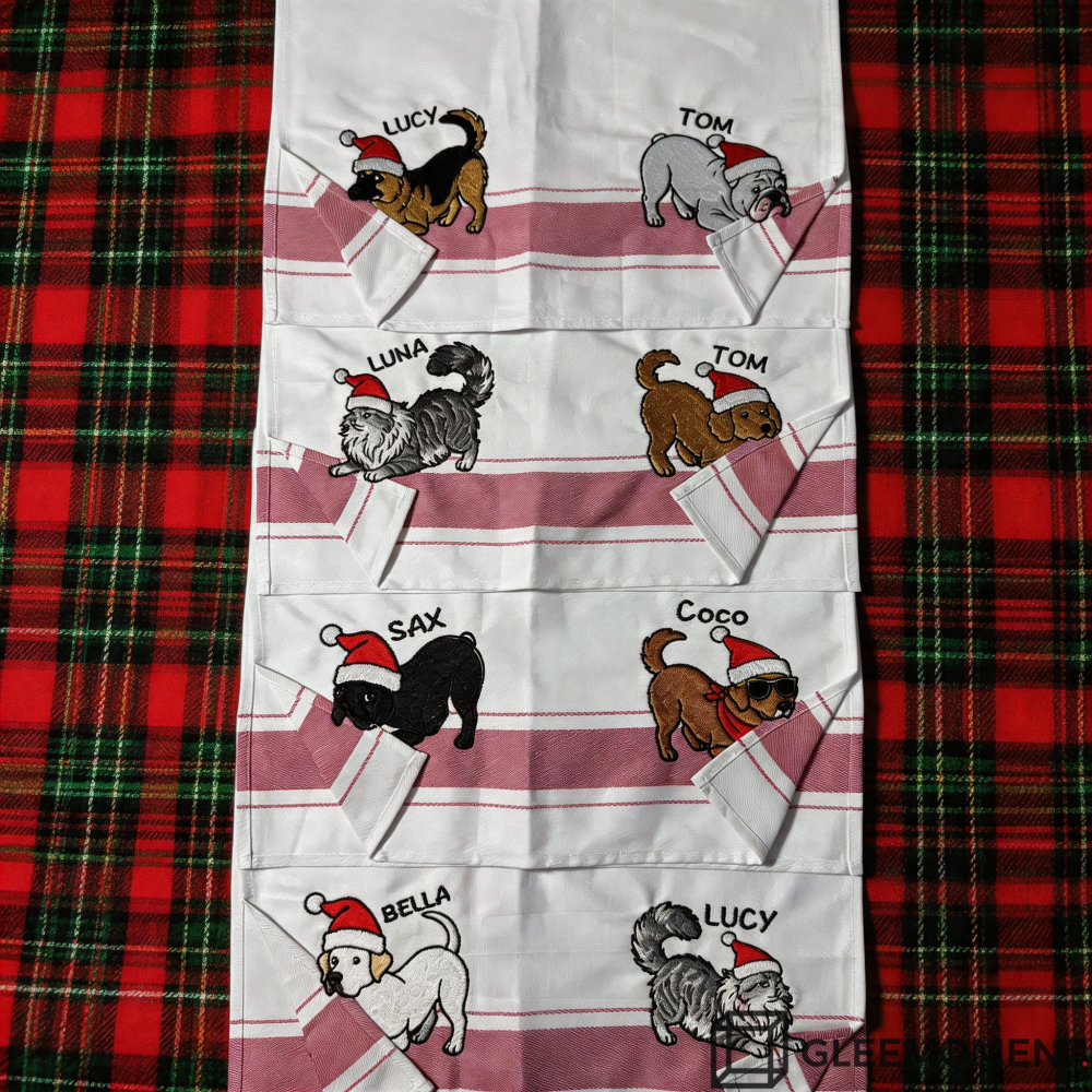 Custom Embroidered Pet Christmas Towel