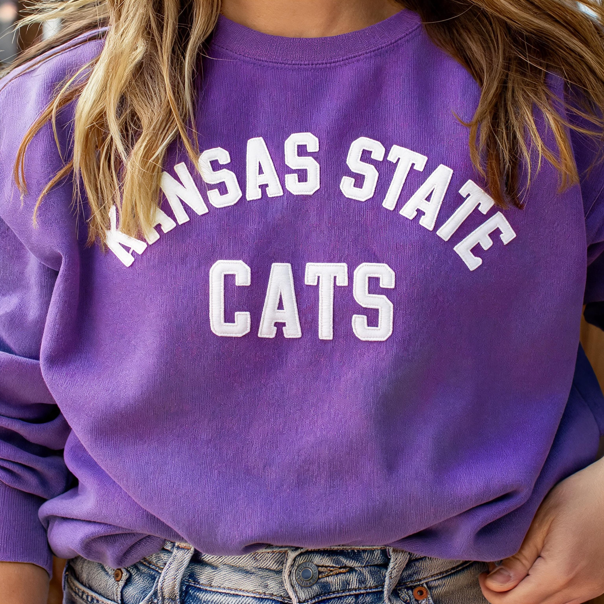 Custom Stitched Team Spirit  Retro Wool Felt Sweatshirt