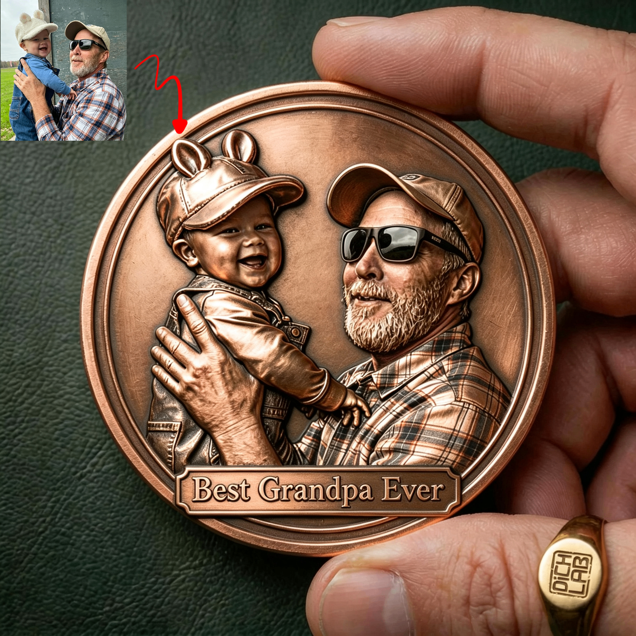 The Antique Brass Custom Desk Relief Coin