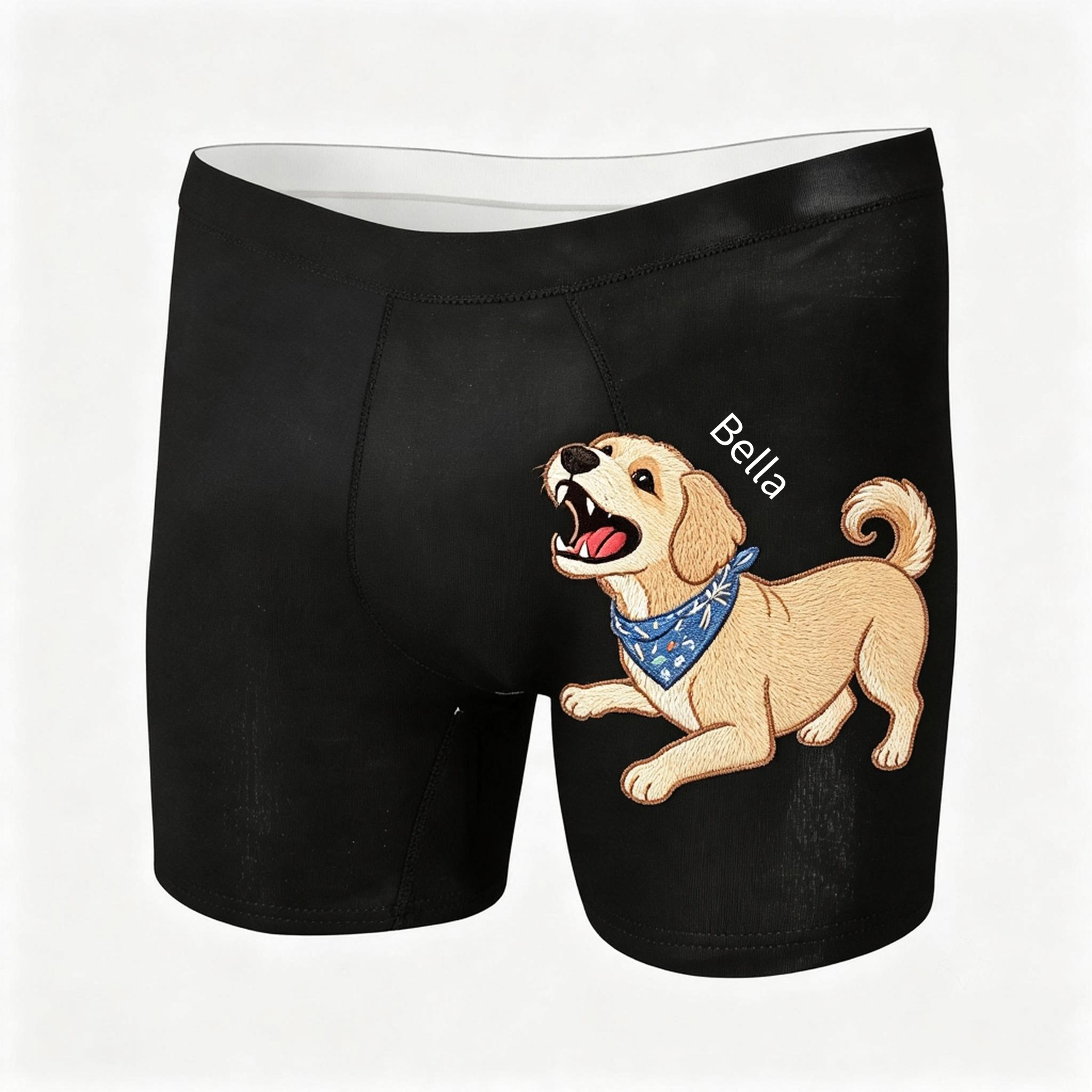 Personalized Pet Name Dog Print Men’s Boxer Briefs Gift