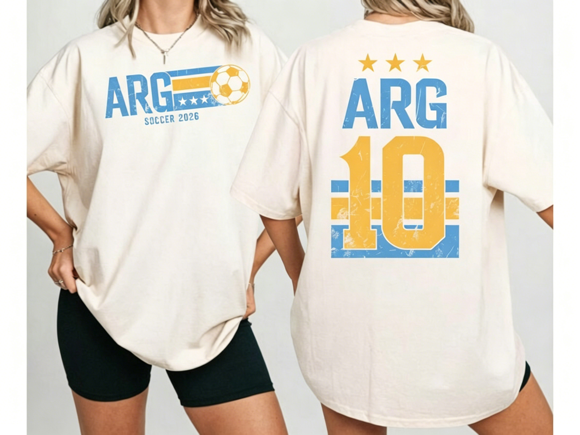 Retro Distressed USA Soccer Tee, Front & Back Print 2026 USA Football Oversized T-shirt