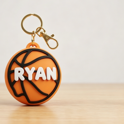 Custom Sports Bag Tag Keychain – Personalized Name for Athletes