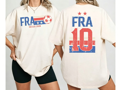 Retro Distressed USA Soccer Tee, Front & Back Print 2026 USA Football Oversized T-shirt