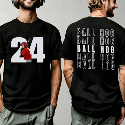 Personalized Photo Jersey Number Sweatshirt | Custom Repeated Back Name Baseball Crewneck