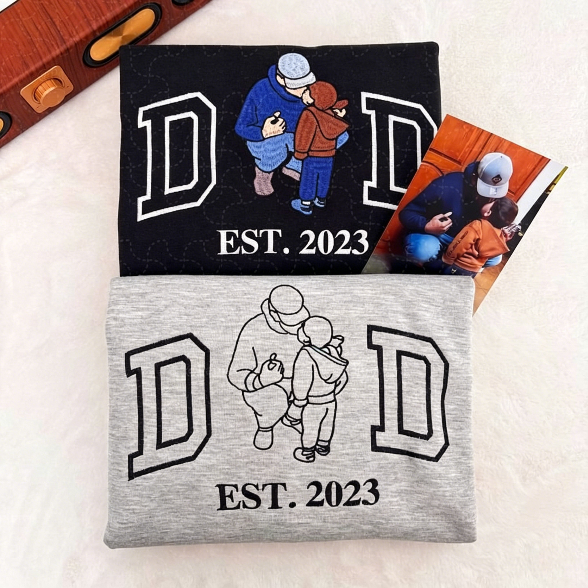 Custom Embroidered Photo Sweatshirt, Personalized Family Portrait Hoodie, Unique Keepsake Gift