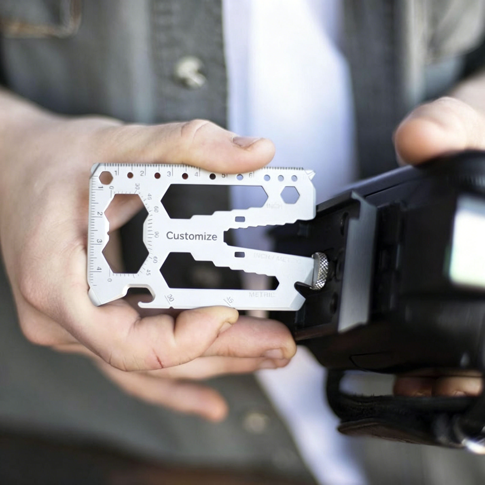 Custom Name Compact Credit Card Style Multitool Heavy Duty EDC Tool For Men