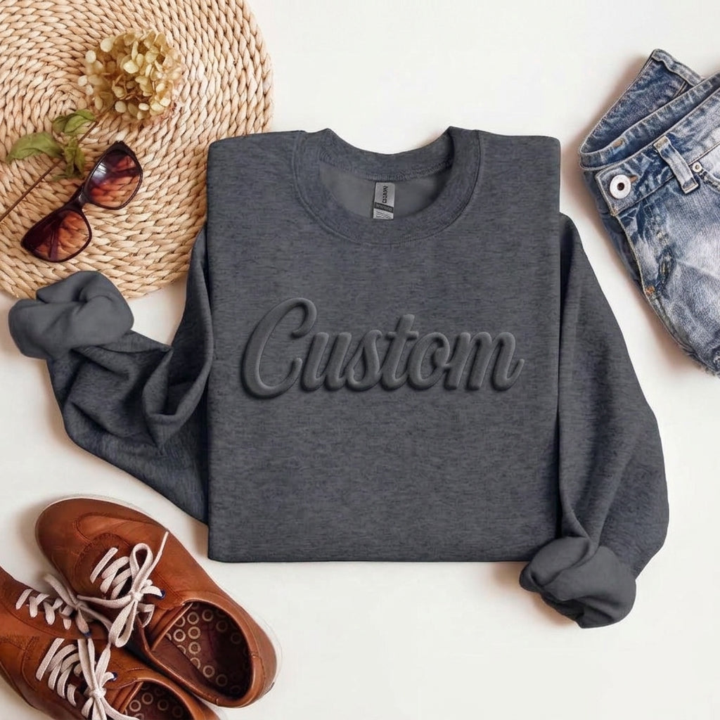 Custom 3D Embossed Crewneck Sweatshirt