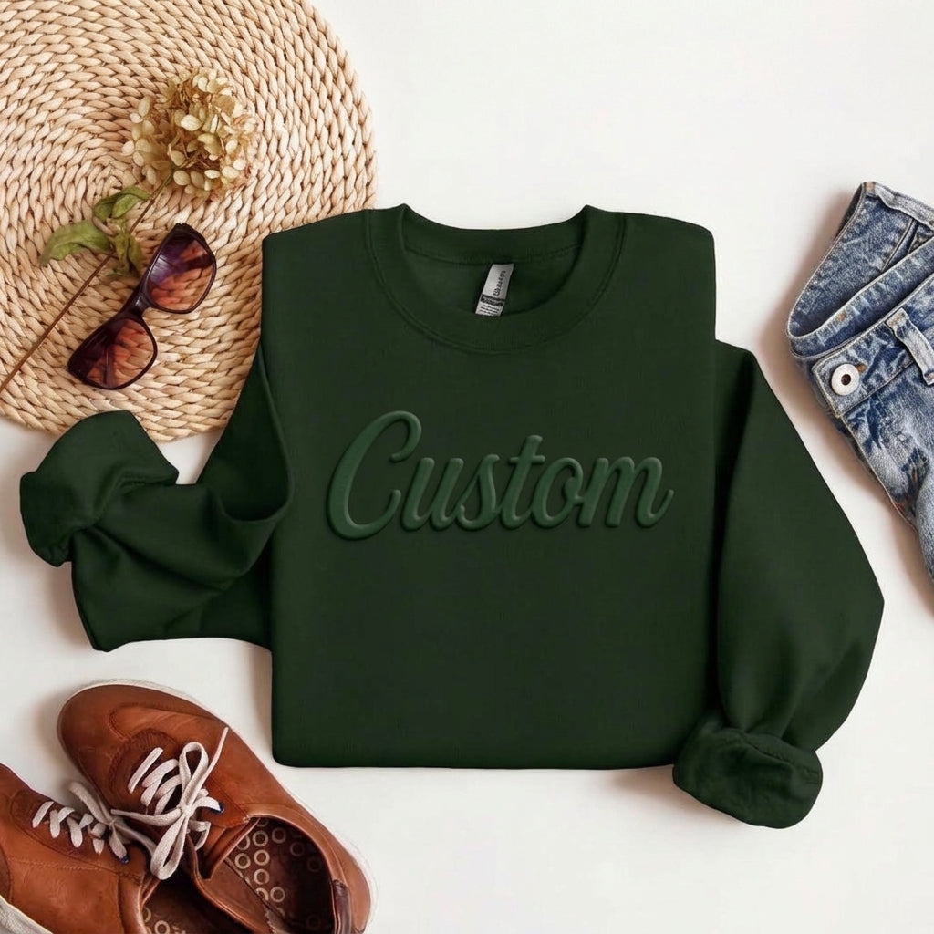 Custom 3D Embossed Crewneck Sweatshirt