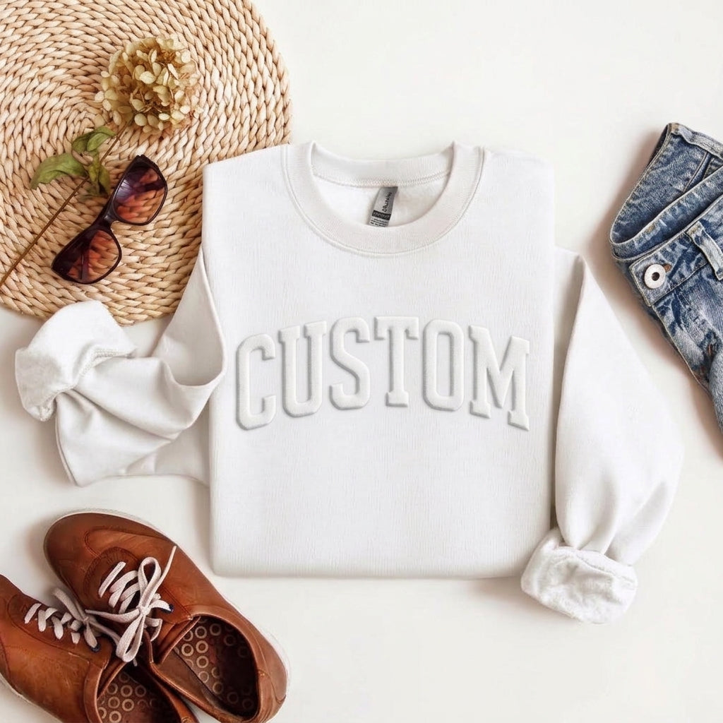 Custom 3D Embossed Crewneck Sweatshirt