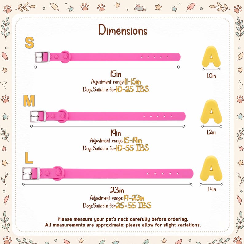 Custom 3D Letter Dog Collar Set