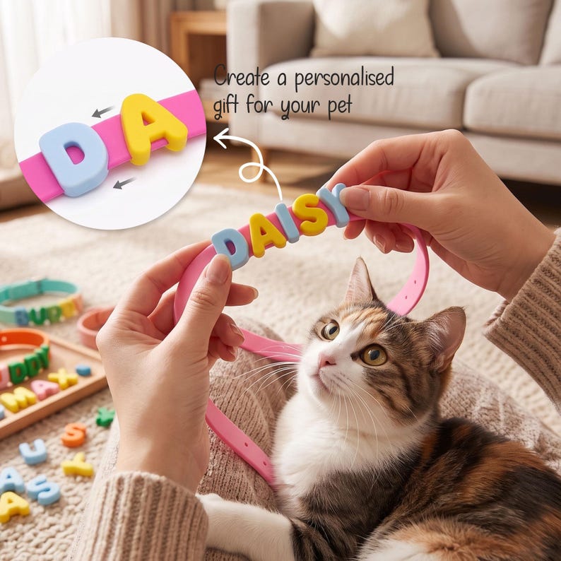 Custom 3D Letter Dog Collar Set