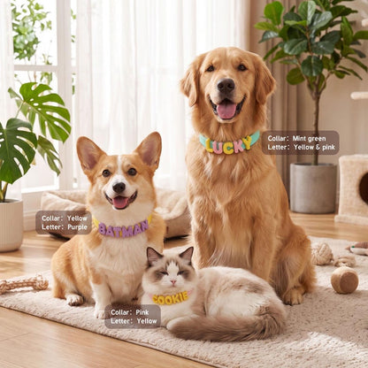 Custom 3D Letter Dog Collar Set