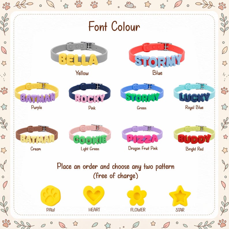 Custom 3D Letter Dog Collar Set