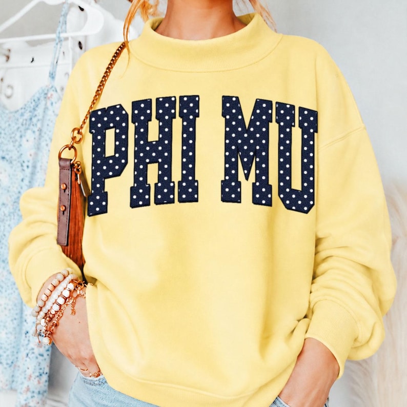Custom Polka Dot Varsity Sweatshirt
