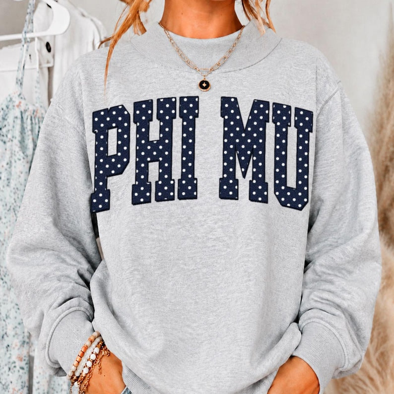 Custom Polka Dot Varsity Sweatshirt