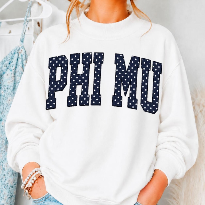 Custom Polka Dot Varsity Sweatshirt
